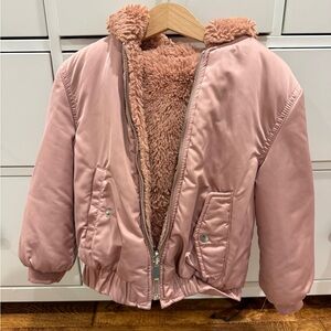 Kids Pink Fleece-Lined Jacket